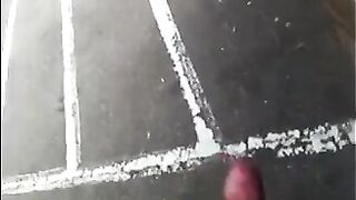 A guy came out of his house and started to masturbate