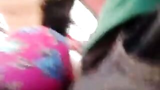 A riser rubs his dick on the vagina of a woman on the bus