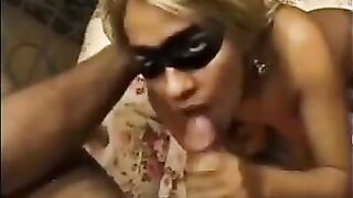 A woman fucked with her husband's friend on the couch