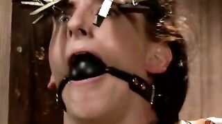 The poor girl was tied up and a vibrator was used on her in a sadistic game