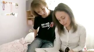 A classmate is entertaining at her home after classes, showcasing youthful passion
