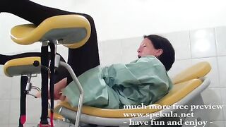The girl gets a little wild at the gynecologist's fisting