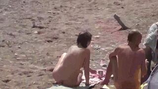 Bunch of sexy girls got naked to swim in the sea