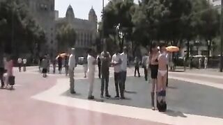 Group sex with young people in public, featuring intense blowjobs and action