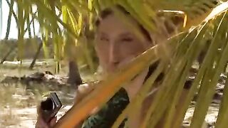 The couple has sex right on the sandy beach
