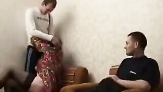A drunken mother was fucked by her son and his friend