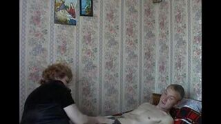 An old woman fucks her son on a hidden camera
