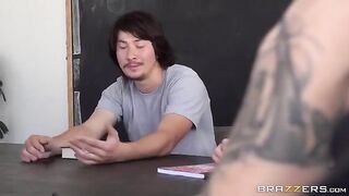 The guy was greatly fucked by the attached girl wearing stockings