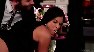 The boss licks the hairy pussy of his secretary in an intense scene