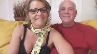 The old grandfather awarded his wife a student