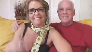 The old grandfather awarded his wife a student