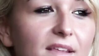 She got on her knees and started to suck the guy's cock in a bold move