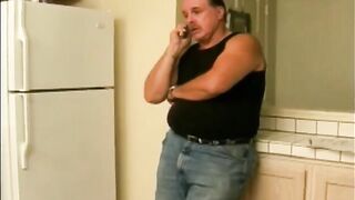 An aged woman gets her mouth filled with cum by a young lover