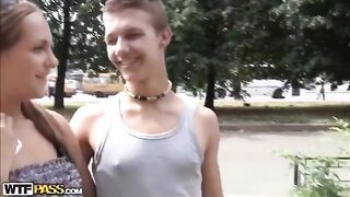 The guy licked the pussies of two hot girls
