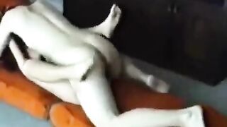 Marital sex of a young couple in their home