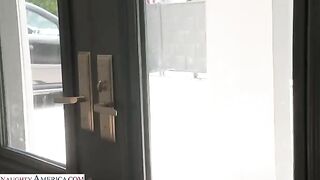 A thin guy penetrated brunette ass with passion