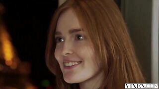 The red-haired beauty got her pussy licked and fucked by a passionate guy