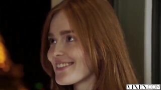 The red-haired beauty got her pussy licked and fucked by a passionate guy