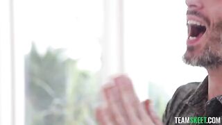Redhead girl, barely legal, fucked without protection in a taboo zone