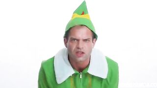The Christmas spirit is given to the guy by an elf maid