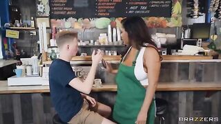 She has Big Titties and she is a Barista