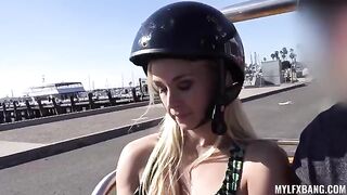A hot blondie girl gets a little wild and crazy