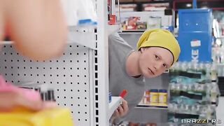 A bodega worker achieves the impossible with a girl's ass
