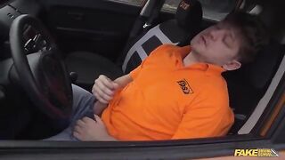 Road rage turned into a blowjob in the car for the angry guy