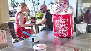 A guy gave his wife to be fucked on Valentine's Day