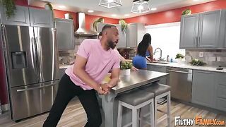 He's so big, I can barely handle him in the kitchen!