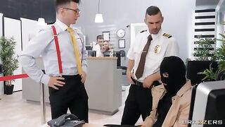 Bank robbers get fucked by slutty bank employees