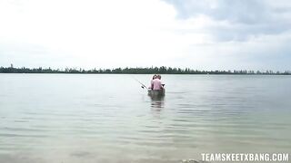 A red hair girl catches a cock in the nature