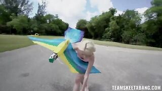 Babe caught a guy in the act, right in nature
