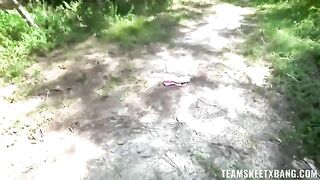 Babe caught a guy in the act, right in nature