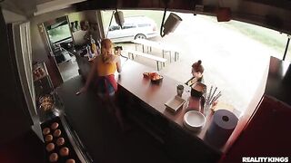 Truck driver fucked a redhead in the kitchen