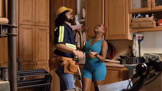 Role play with a guy in the kitchen for sex