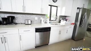 A maid is doing all the cleaning naked