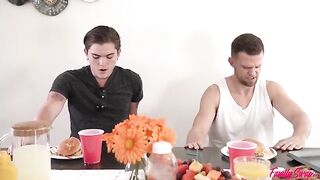 A girl has sex with her swap dad at a summer barbecue