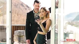 A cheating housewife Veronica Leal gets her pussy railed by pool guy