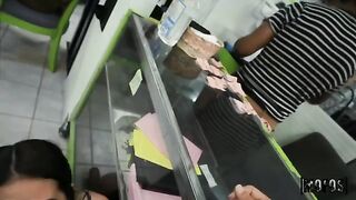 Public pick-up with a dirty girl who loves to lick pussy