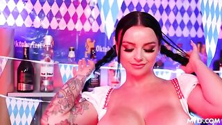 Girls are having fun at the festival of beer and pussy