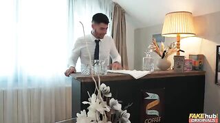 A guy finishes in the mouth of a sexy madam, delivering an intense experience