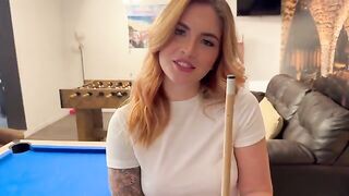 A man played pool and fucked his opponent, a real amateur