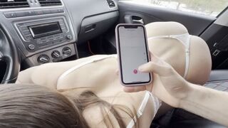 Girl made a great pose with her phone stand