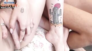 Four horny college girls are having a wild party and getting fucked hard