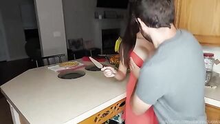 You better see this! The girl is sucking her husband’s big tits