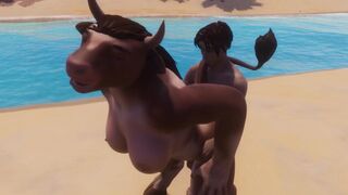 A wild cow girl is fucking with a man in a steamy scene