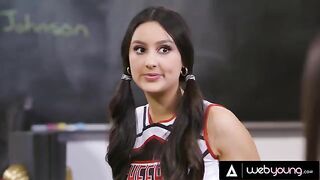 Three cheerleaders Kendra, Eliza, and Vanna get fucked in a detention scene