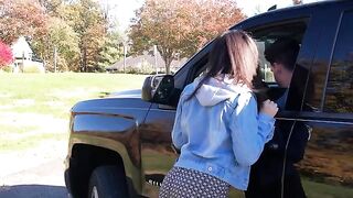 The hot girl was picked up by a driver who wanted to pay her