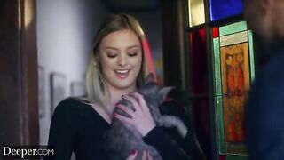 A hot girl is fucking with the man in uniform, as Amber Moore does
